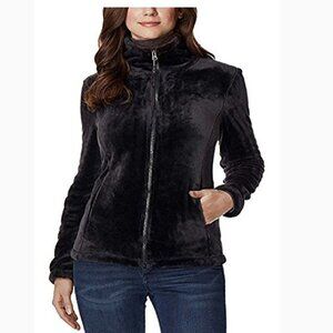 32 Degrees Womens Plush Faux Fur Super Soft Full Zip Jacket, Black, Size S